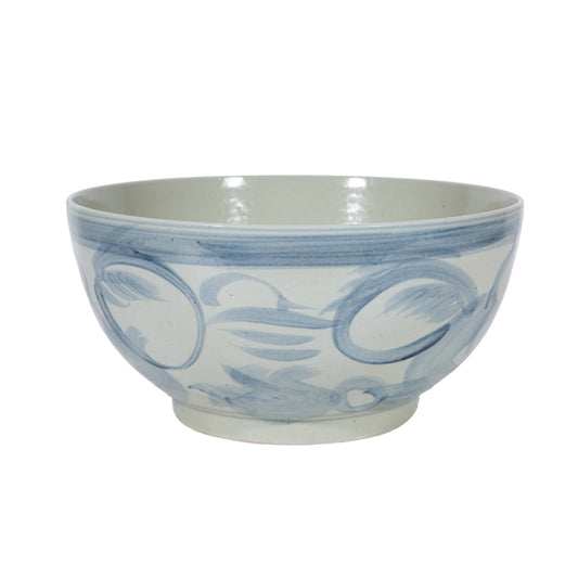 Blue & White Twisted Blooms Bowl