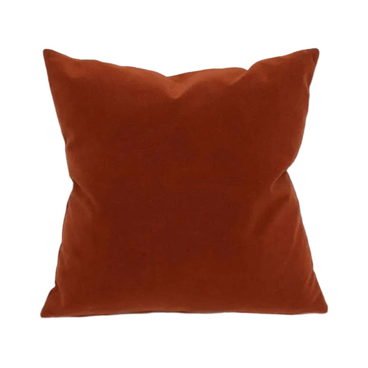 Rusty Orange Velvet: 20x20 Throw Pillow