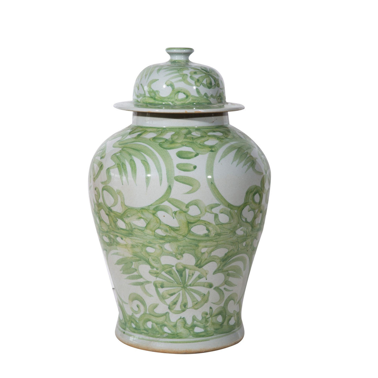 Green & White Ginger Jar
