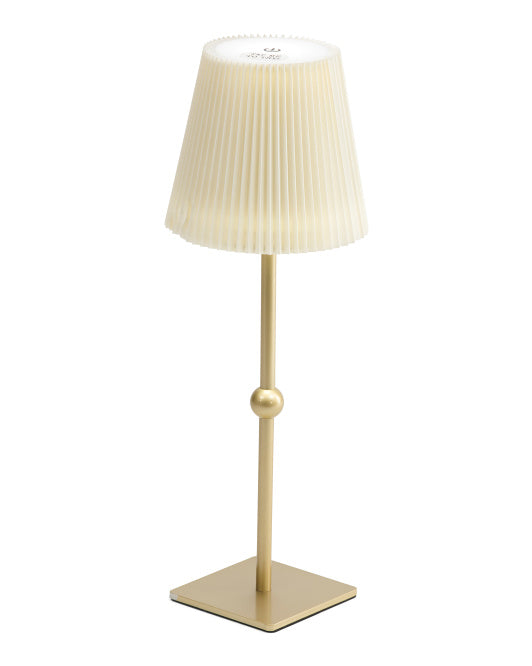 Gold w/ White Fluted Shade: Mini Lamp