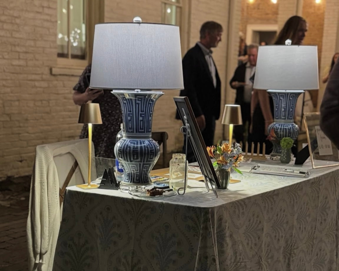 Blue & White Ballaster Vase Table Lamp