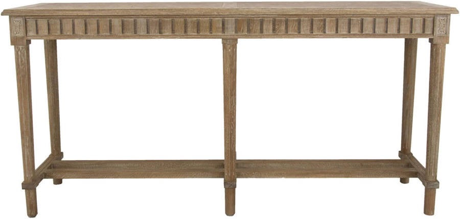 Washed Wood Console w/ Glass Top