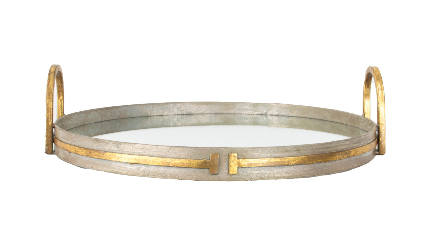 Mixed Metals Mirrored-Top Tray