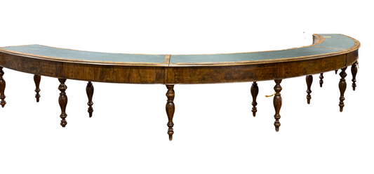 Antique Italian 3 pc. Crescent Bar w/ Glass Top